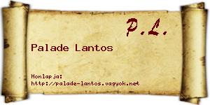 Palade Lantos névjegykártya